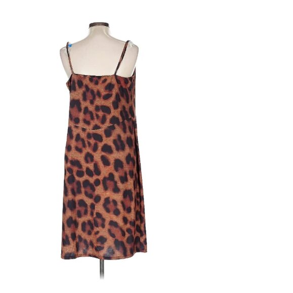 NEW! SEXY LEOPARD PRINT! L'Agence Animal Print Knee-Length Dress, XL! Slinky! - Picture 3 of 6
